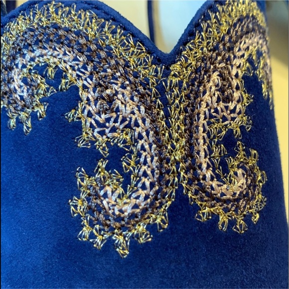 NIB Bettye Muller NY  Blueberry Suede Mules size 10 - Picture 6 of 9